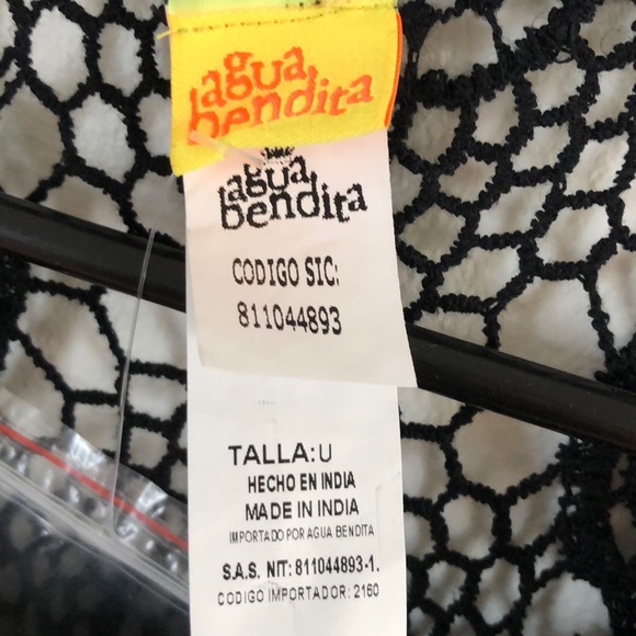 NEW Agua Bendita crochet high low tunic black - Picture 4 of 7